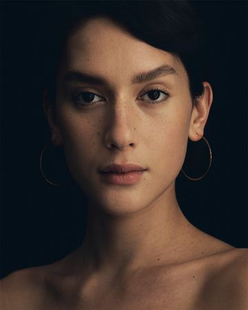 Temple of the Sun Simple Hoop Earrings Hammered Gold Vermeil