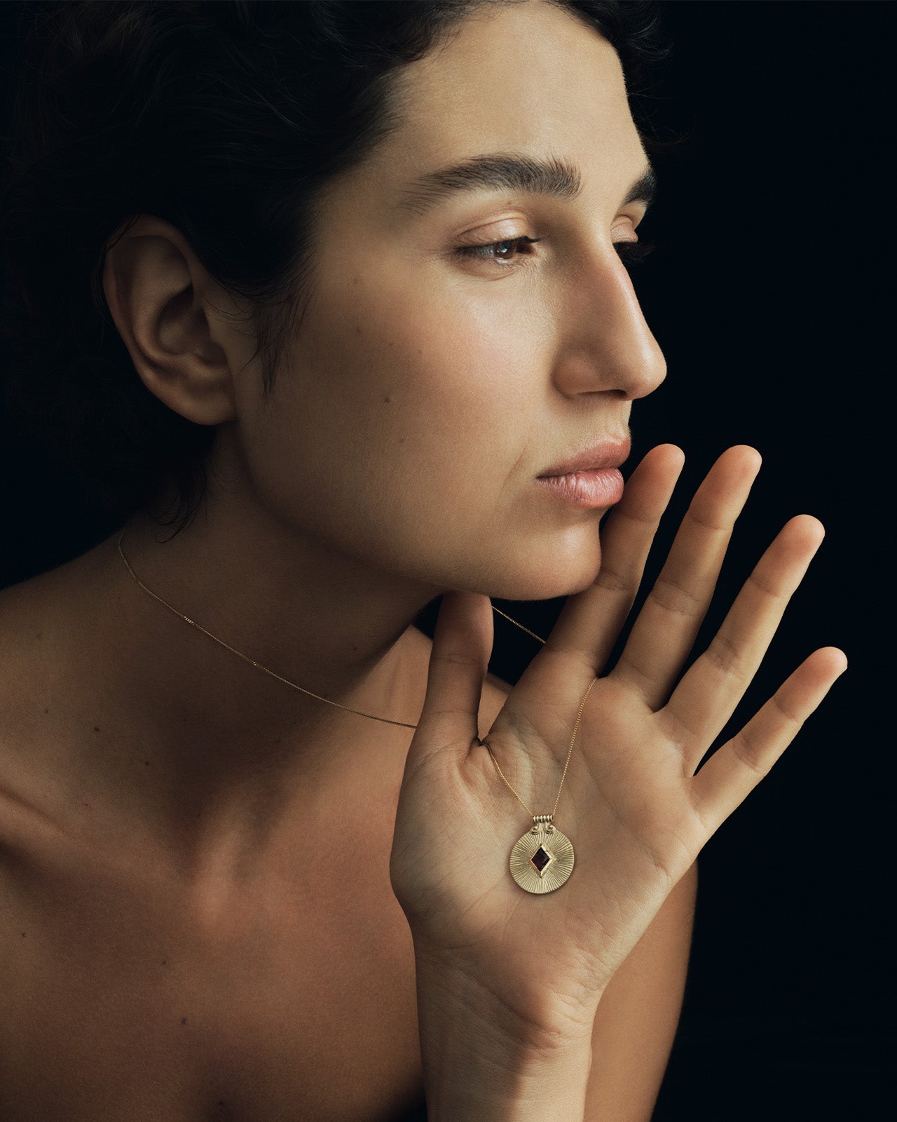 Temple of the Sun Sol Necklace Solid Gold