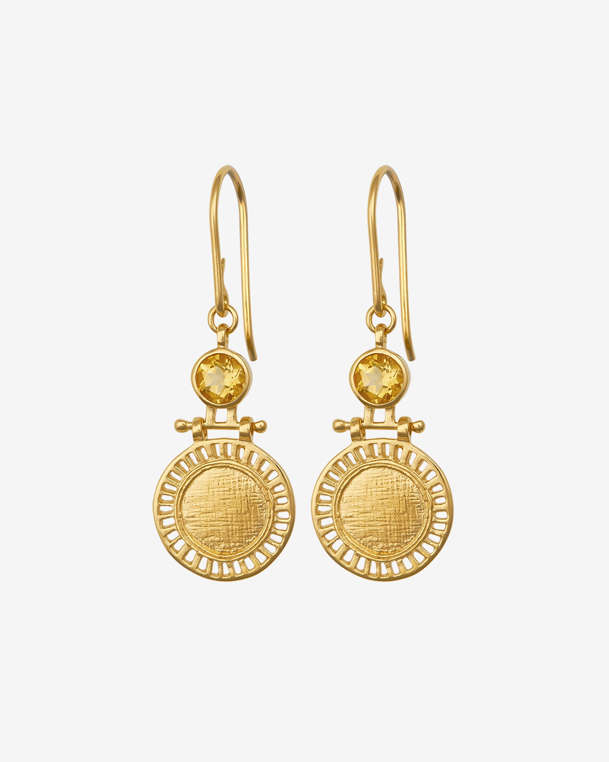Temple of the Sun Solar Earrings Gold Vermeil
