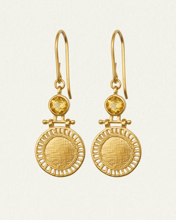 Temple of the Sun Solar Earrings Gold Vermeil