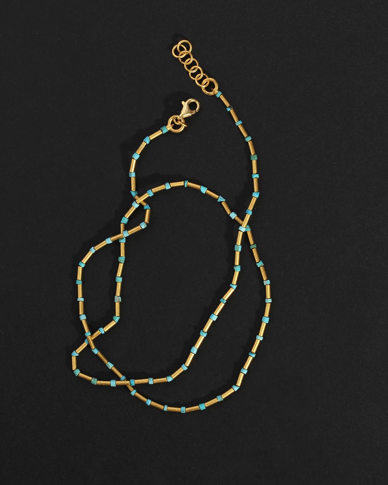 Temple of the Sun Sumerian Necklace Turquoise Solid Gold