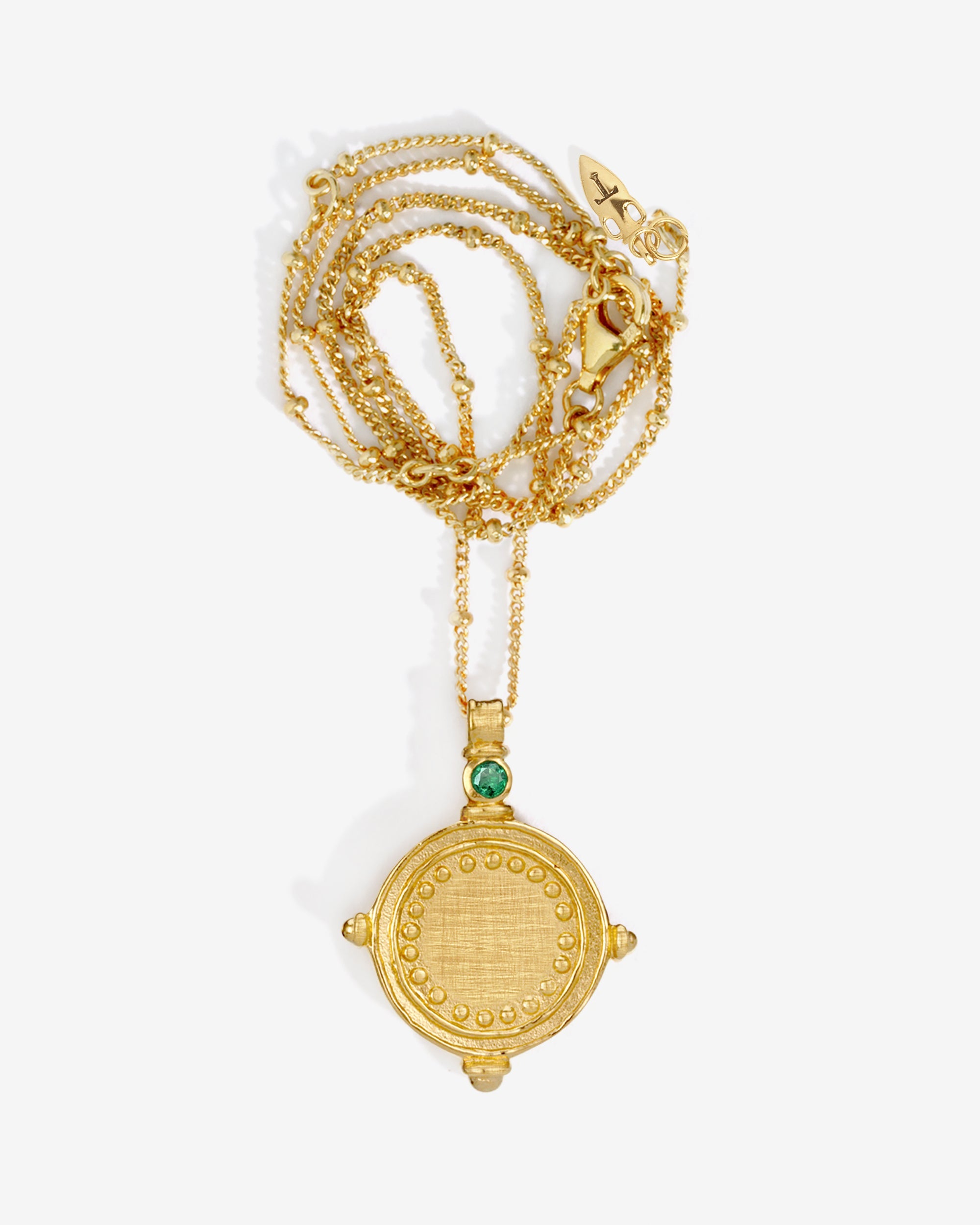 Temple of the Sun Sura Necklace Emerald Gold Vermeil