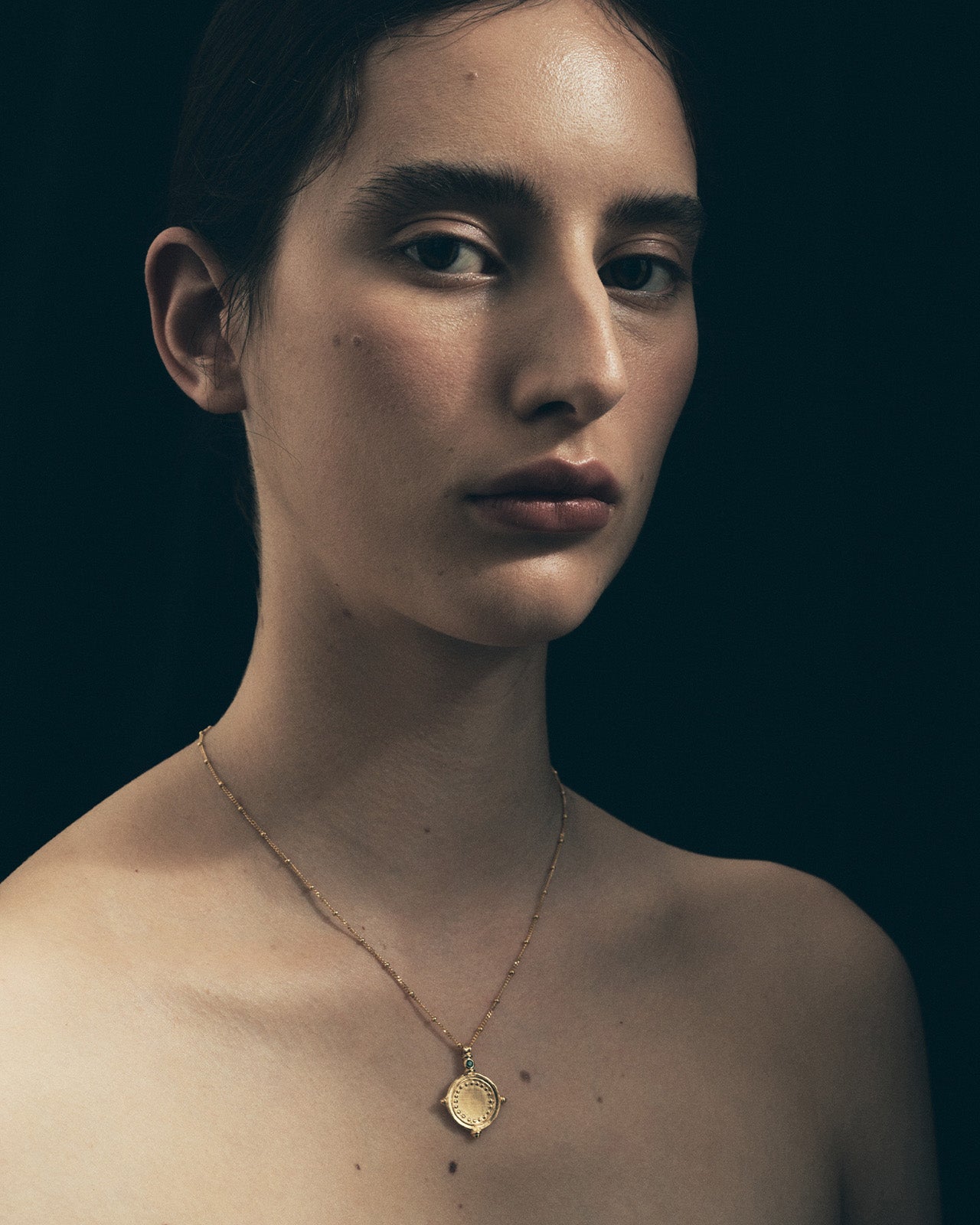 Temple of the Sun Sura Necklace Emerald Gold Vermeil