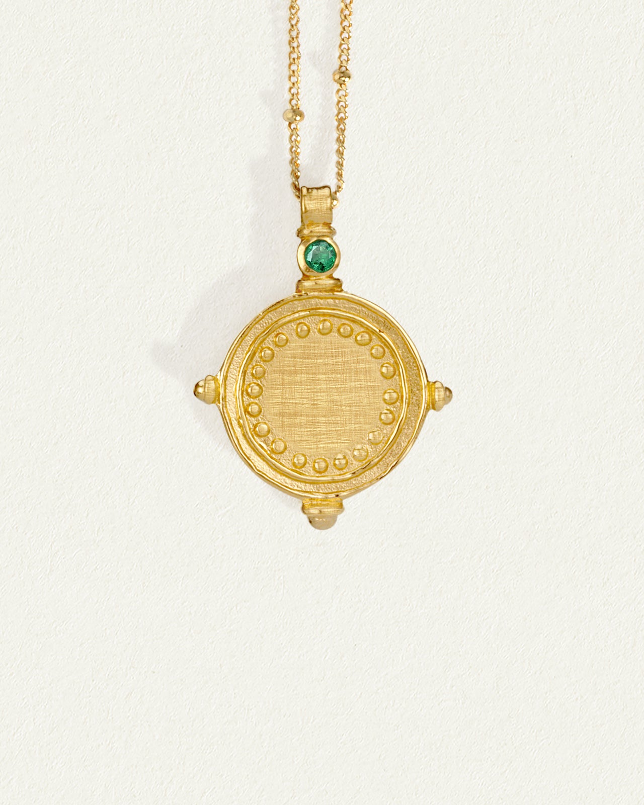 Temple of the Sun Sura Necklace Emerald Gold Vermeil