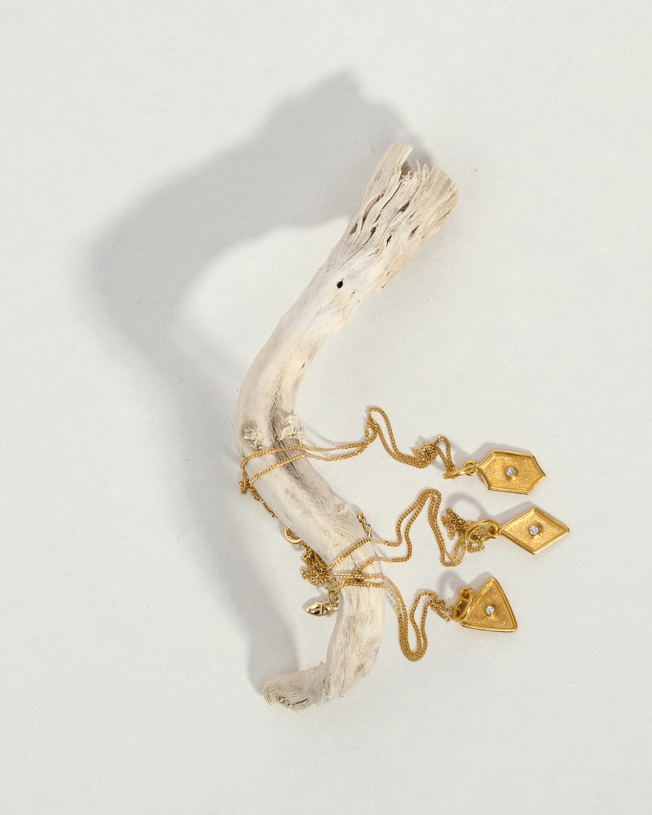 Temple of the Sun Tala Necklace Triangle Solid Gold