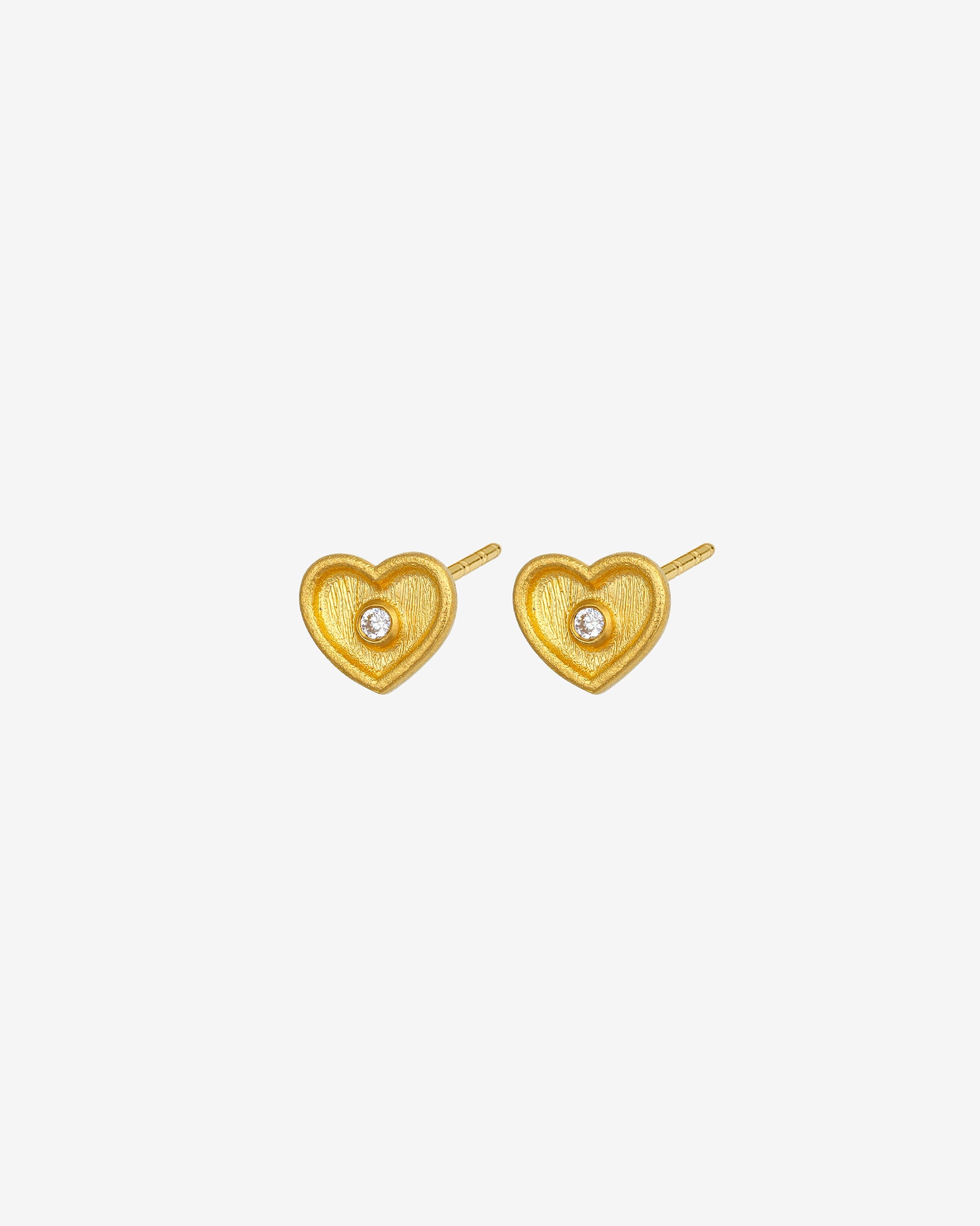 Temple of the Sun Tala Studs Heart Diamond Solid Gold