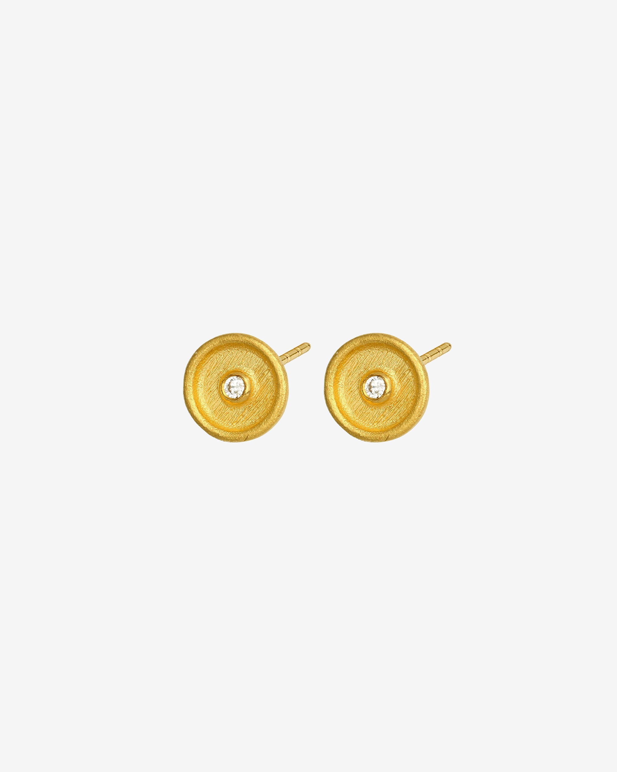 Temple of the Sun Tala Studs Round Diamond Solid Gold