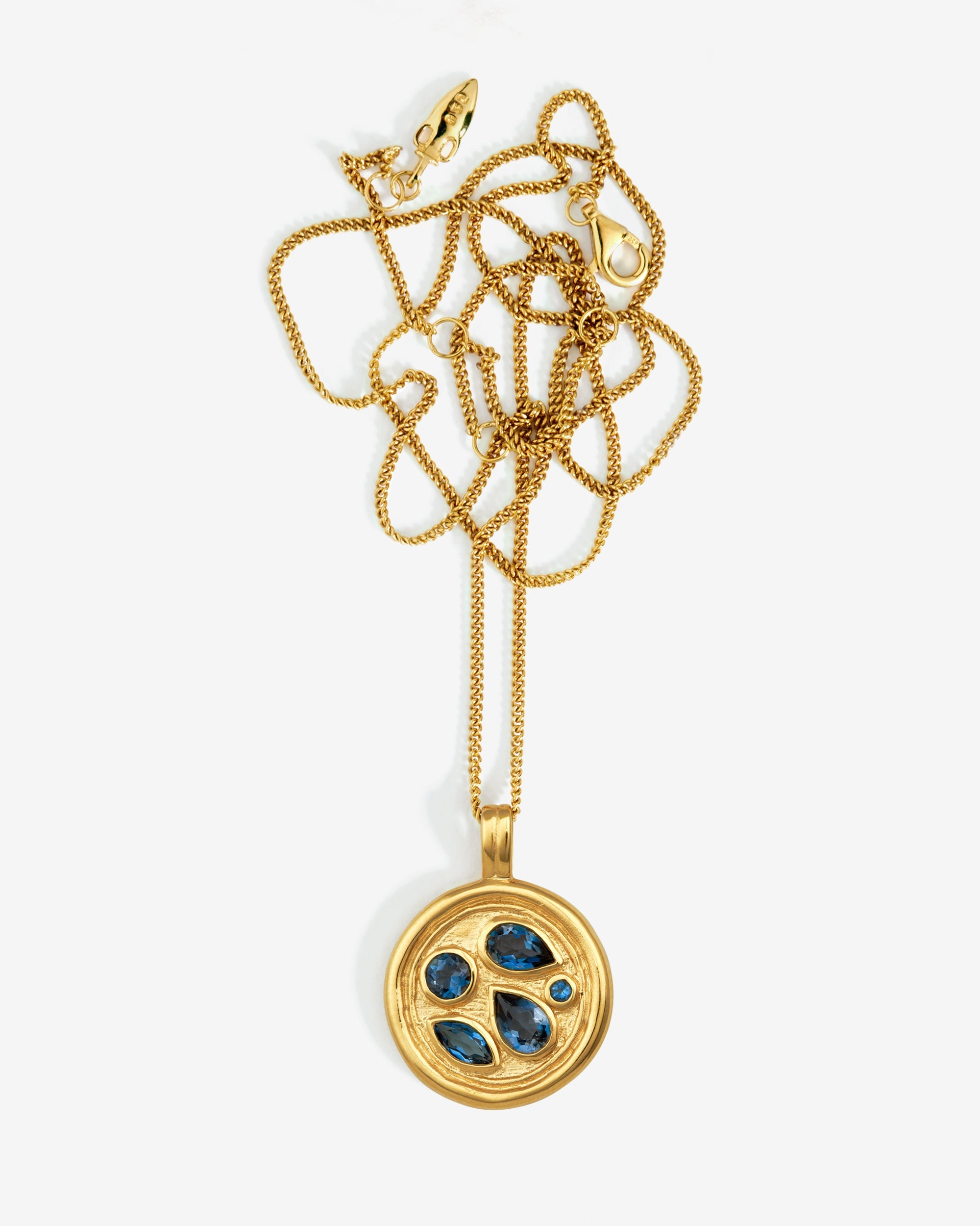 Temple of the Sun Teal Necklace Gold Vermeil