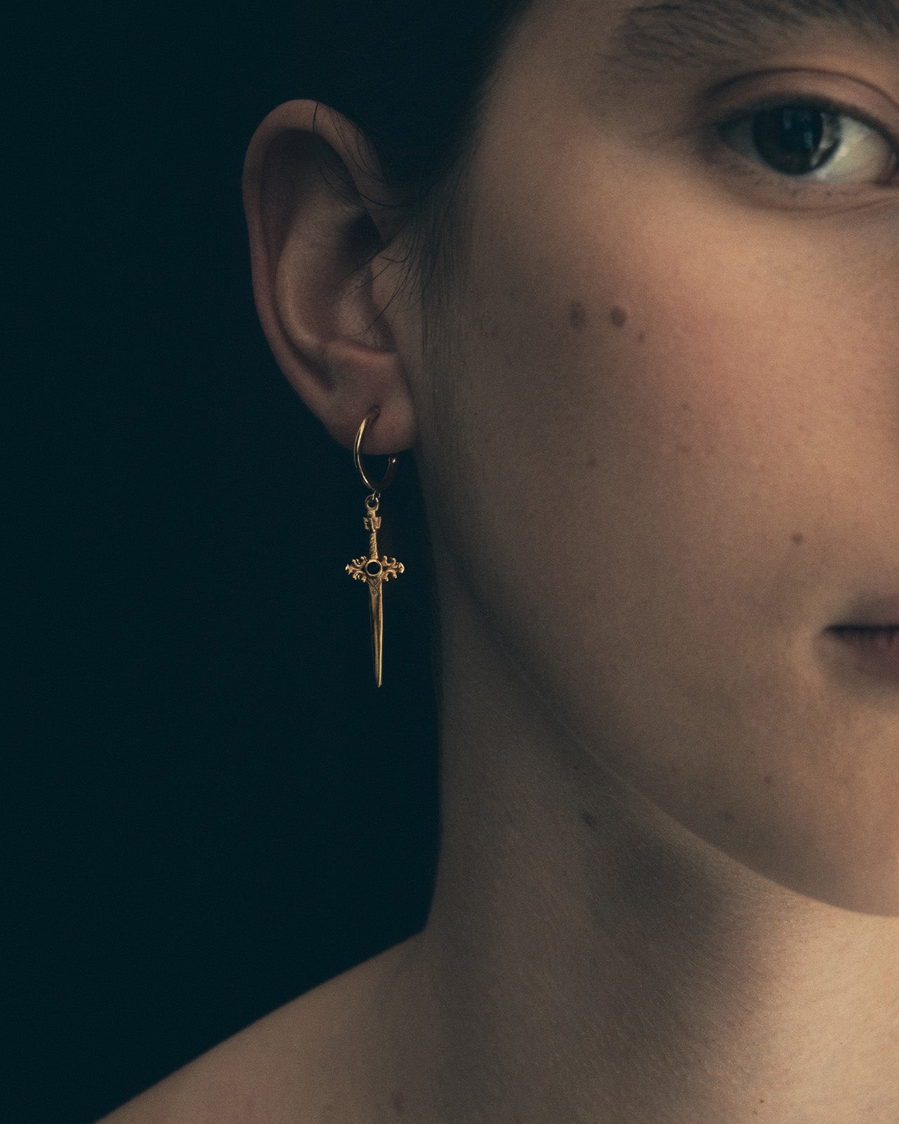 Sword Earrings in Gold Vermeil 