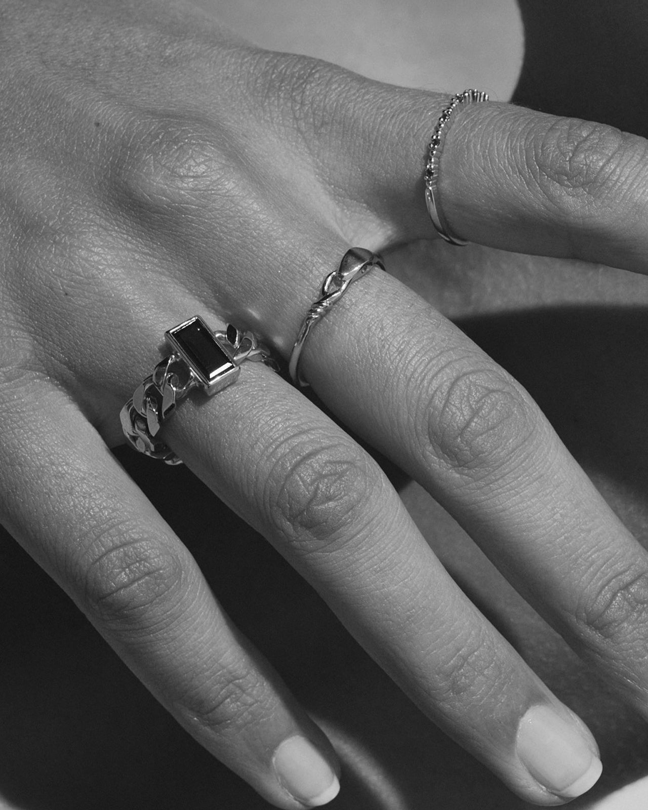 Temple of the Sun Tigris Chain Ring Silver