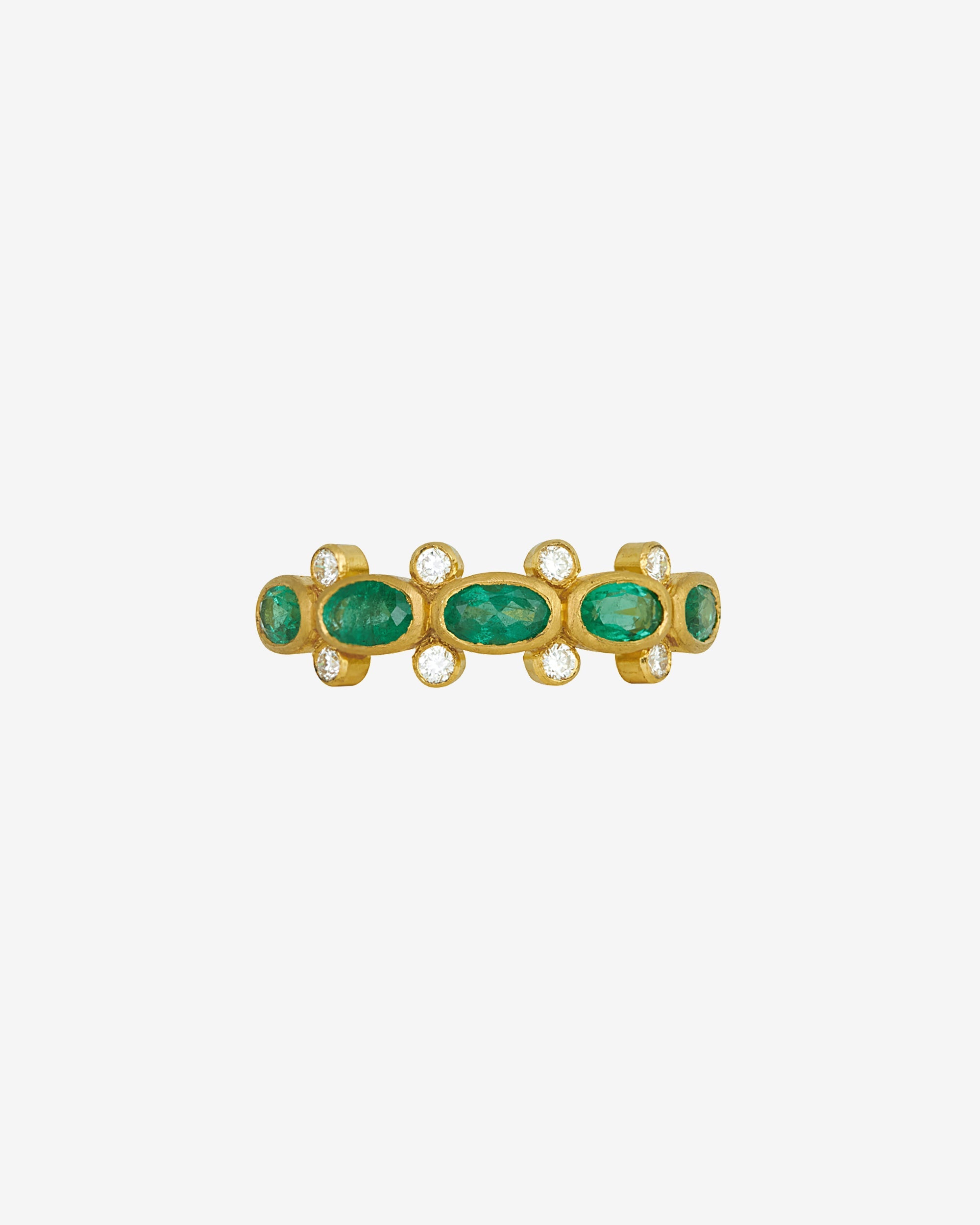 Temple of the Sun Topkapi Ring Emerald Diamond Solid Gold