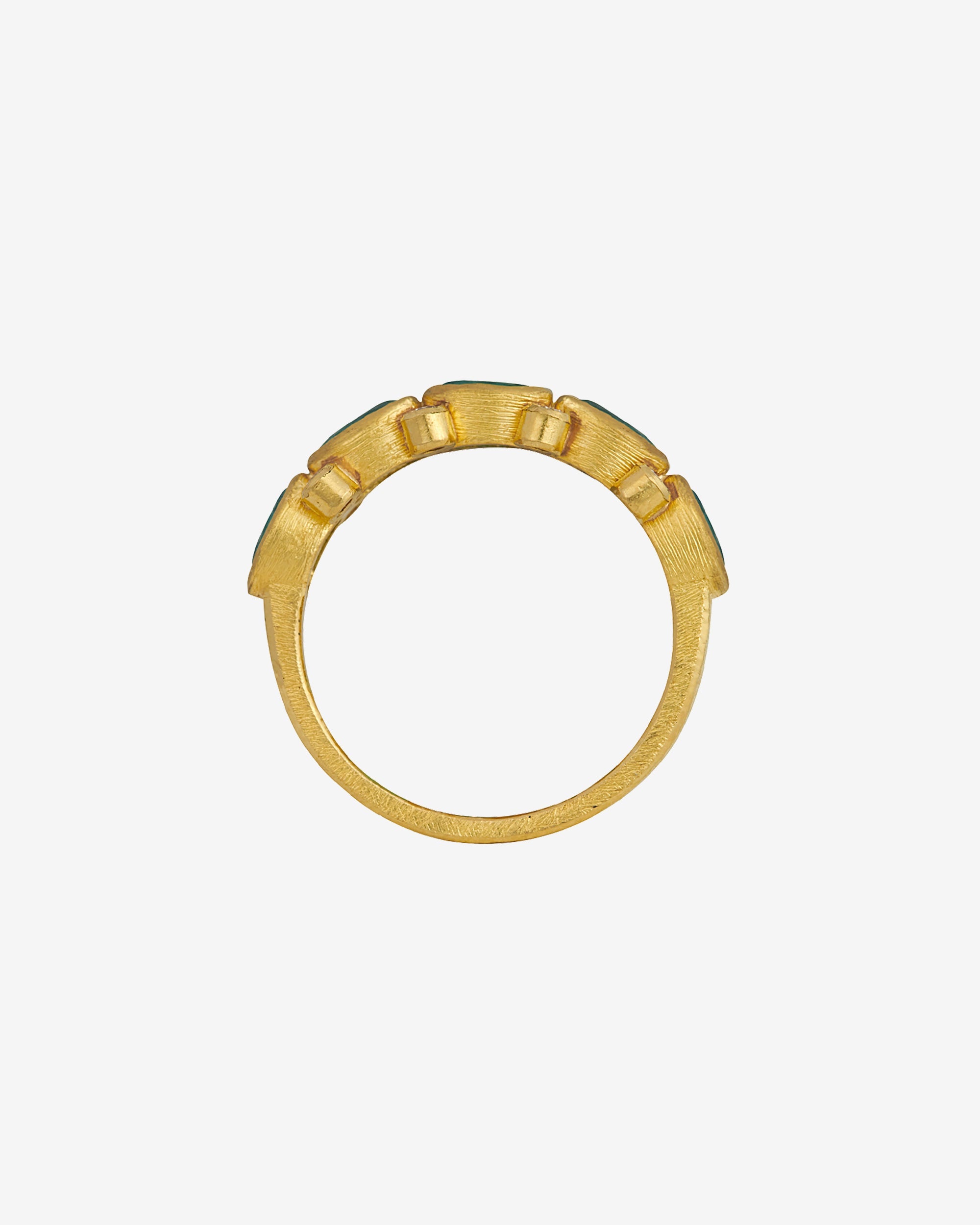 Temple of the Sun Topkapi Ring Emerald Diamond Solid Gold