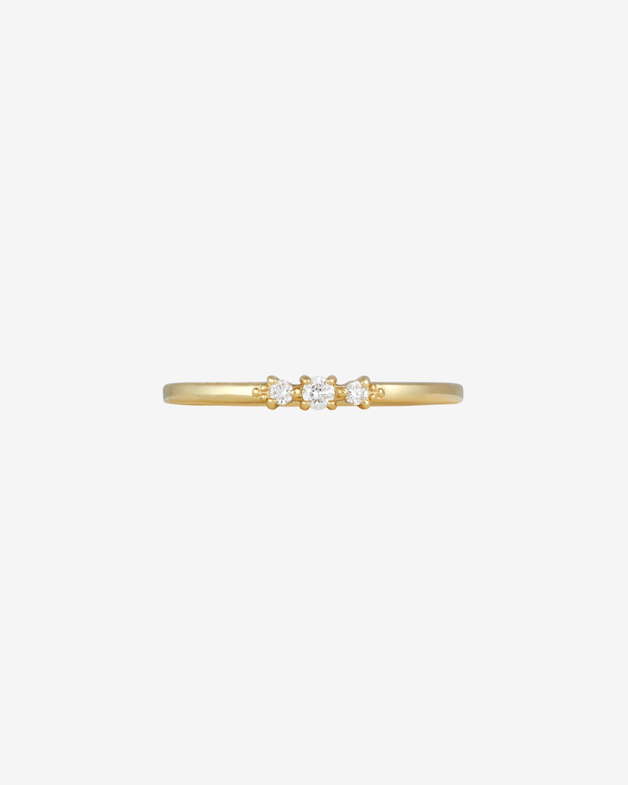 Temple of the Sun Trine Ring Diamond Solid Gold