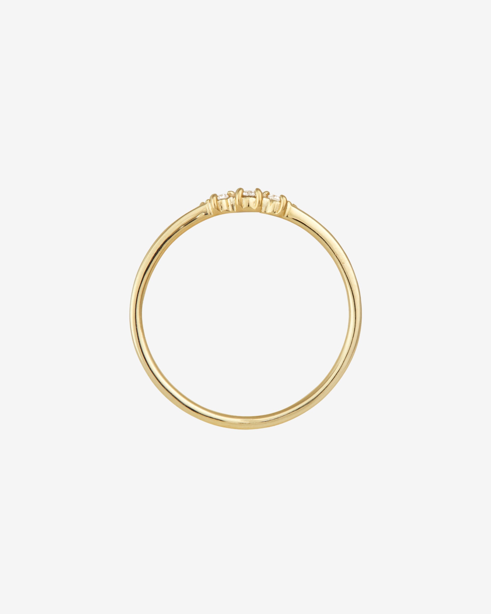 Temple of the Sun Trine Ring Diamond Solid Gold
