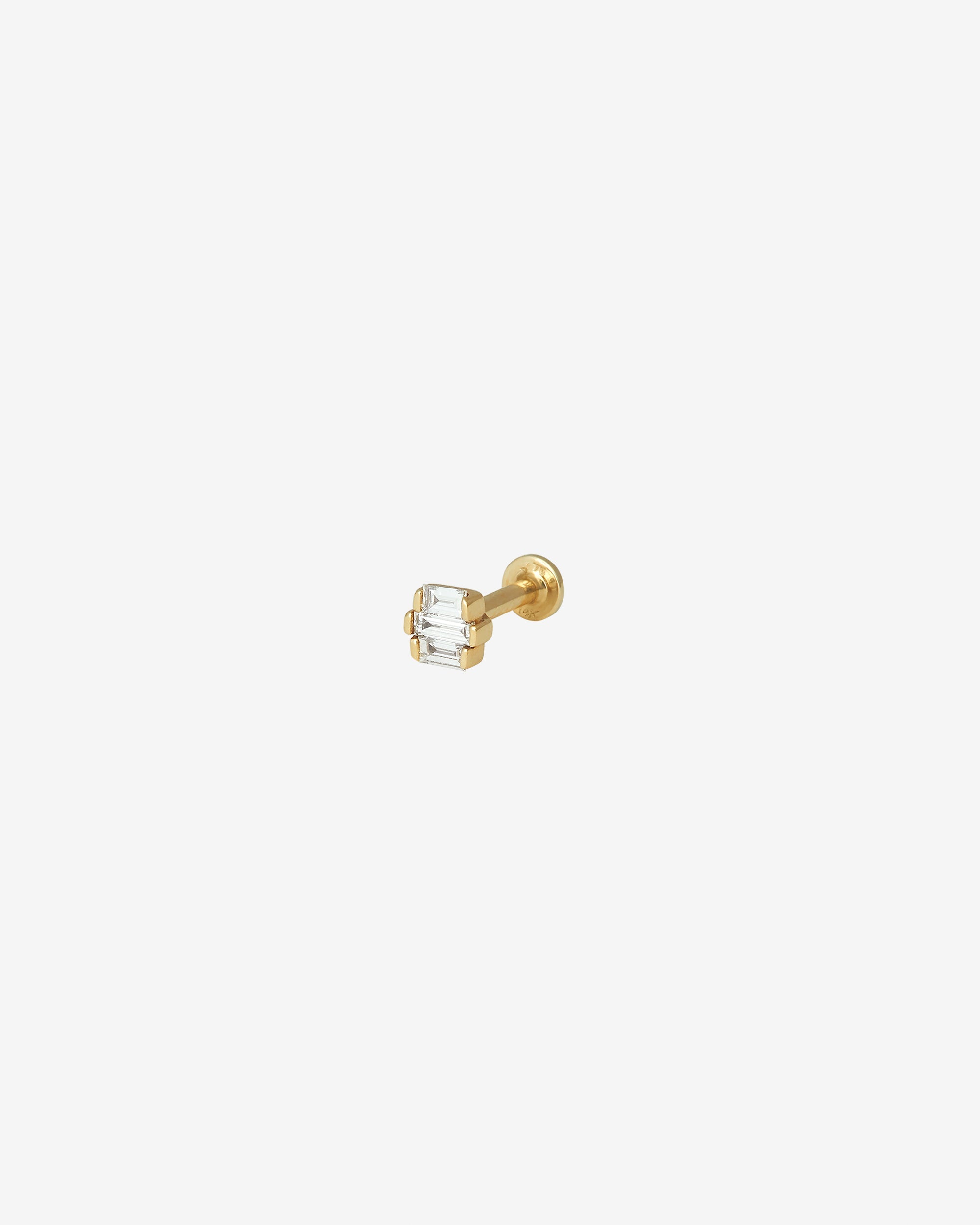 Temple of the Sun Trine Single Cartilage Earring Diamond Solid Gold