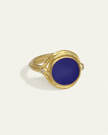 Temple of the Sun Tyana Ring Lapis Diamond Solid Gold