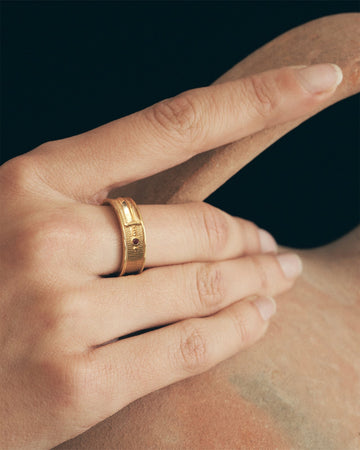Temple of the Sun Valor Ring Ruby Gold Vermeil