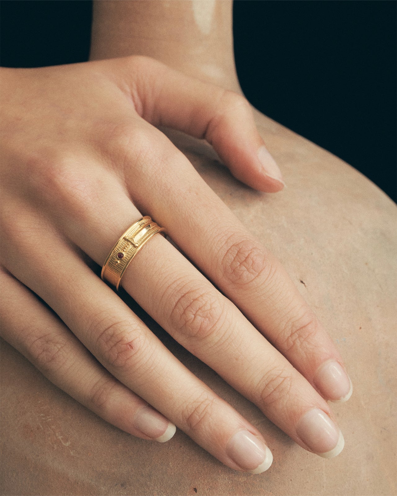 Temple of the Sun Valor Ring Ruby Gold Vermeil