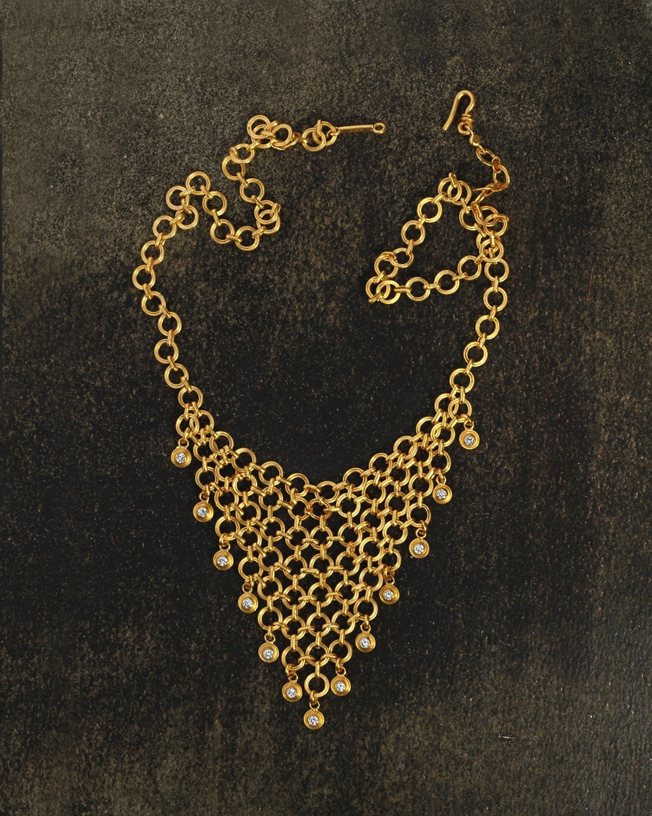 Temple of the Sun Veil Necklace Diamond Solid Gold
