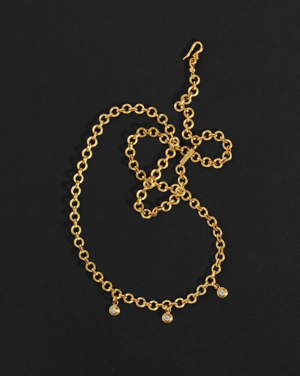 Temple of the Sun Veil Station Chain Diamond Solid Gold