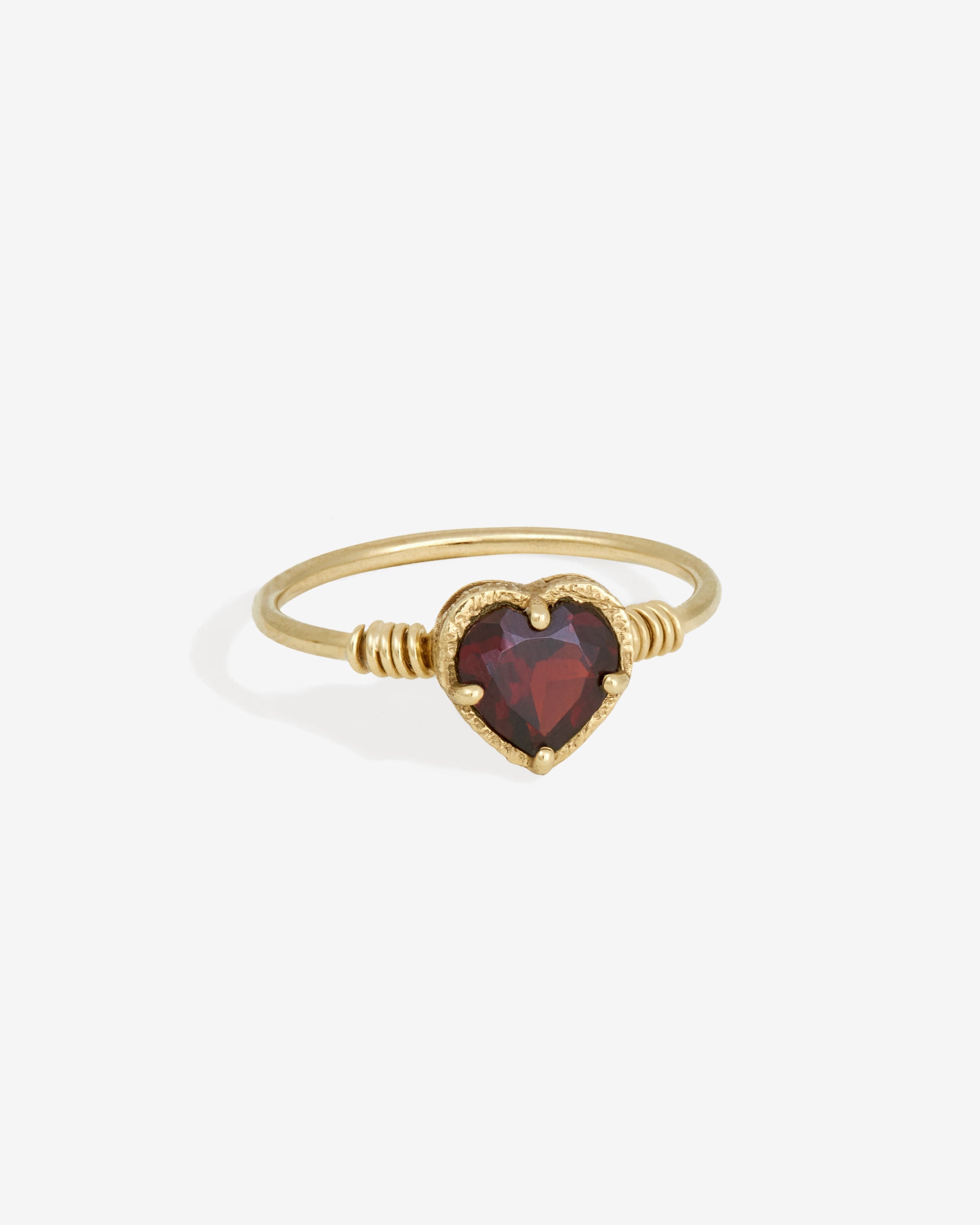 Temple of the Sun Venus Solitaire Ring Garnet Solid Gold