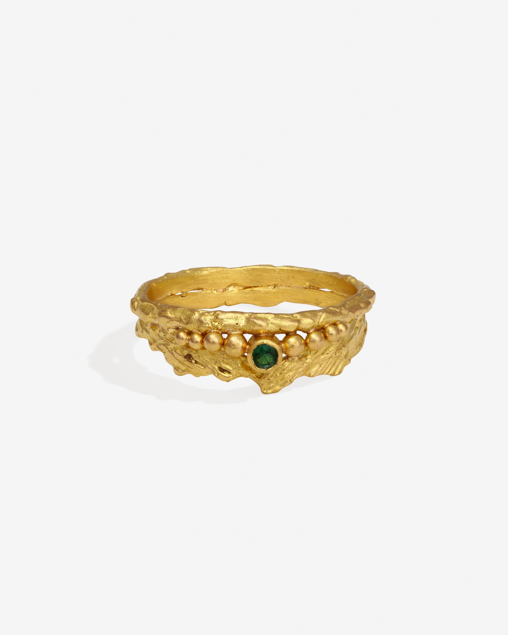 Temple of the Sun Verbena Ring Emerald Solid Gold