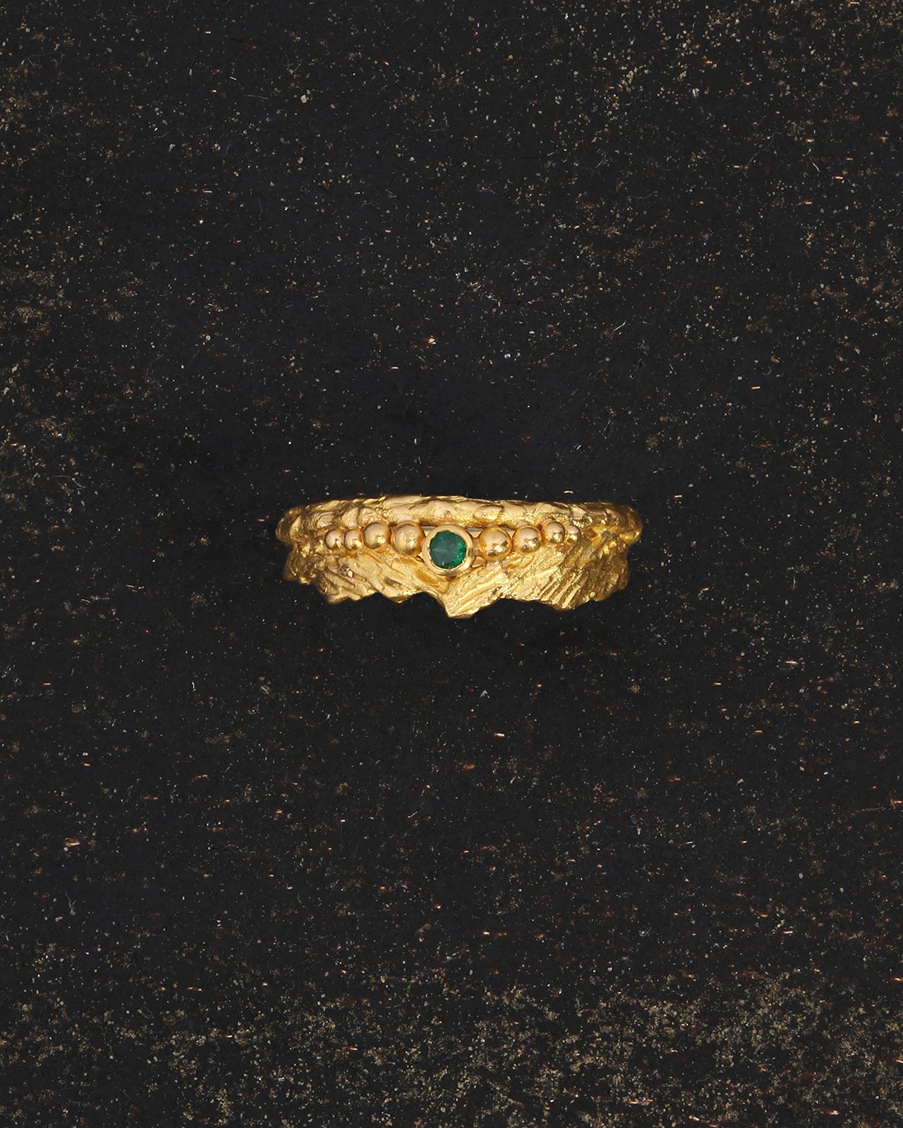 Temple of the Sun Verbena Ring Emerald Solid Gold