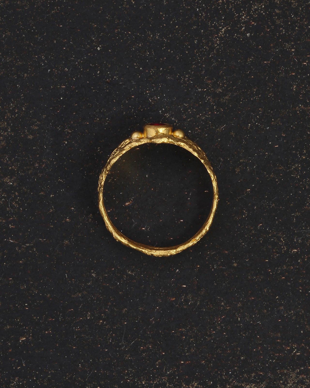 Temple of the Sun Verbena Wide Ring Ruby Solid Gold