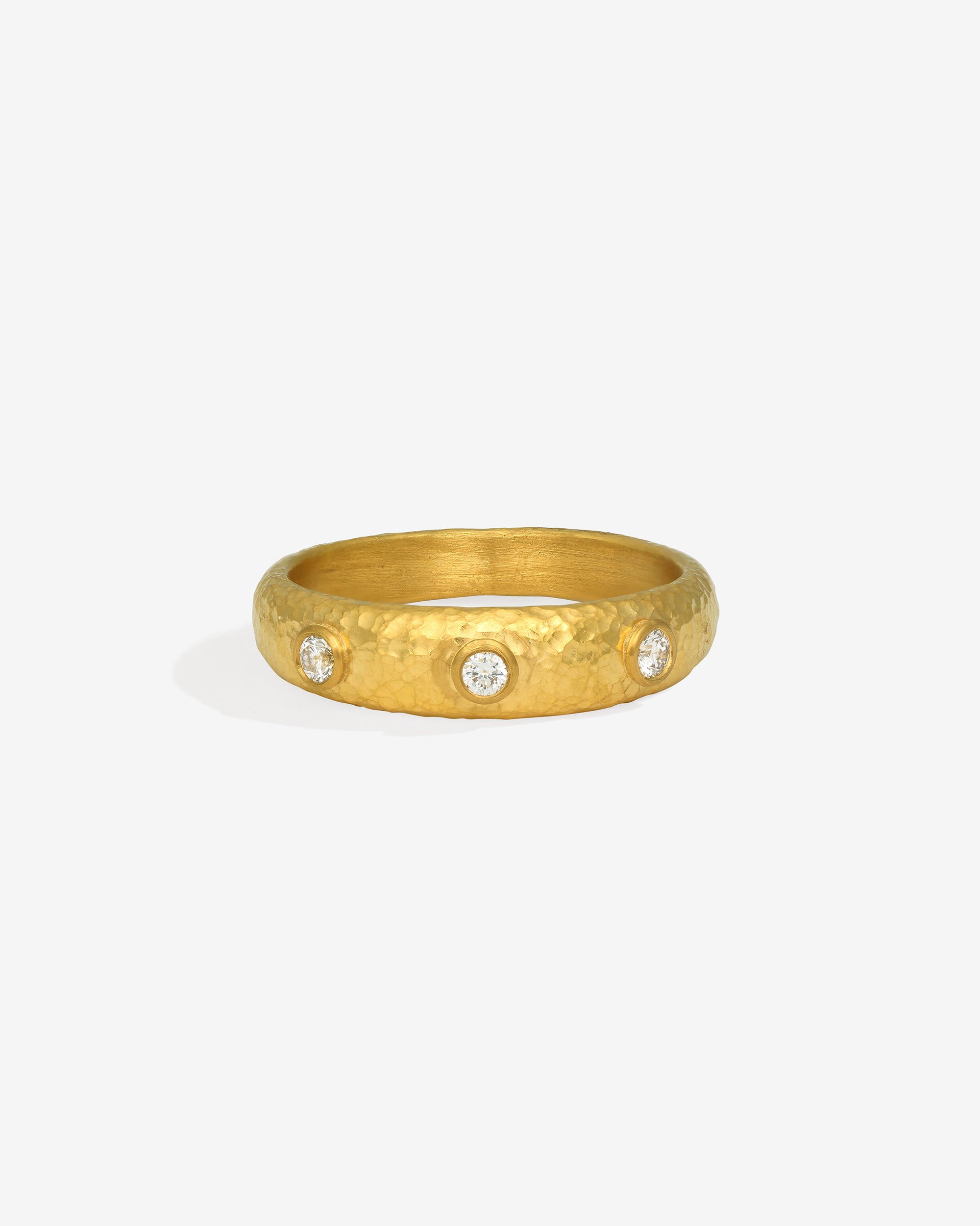 Temple of the Sun Vesper Hammered Ring Diamond Solid Gold