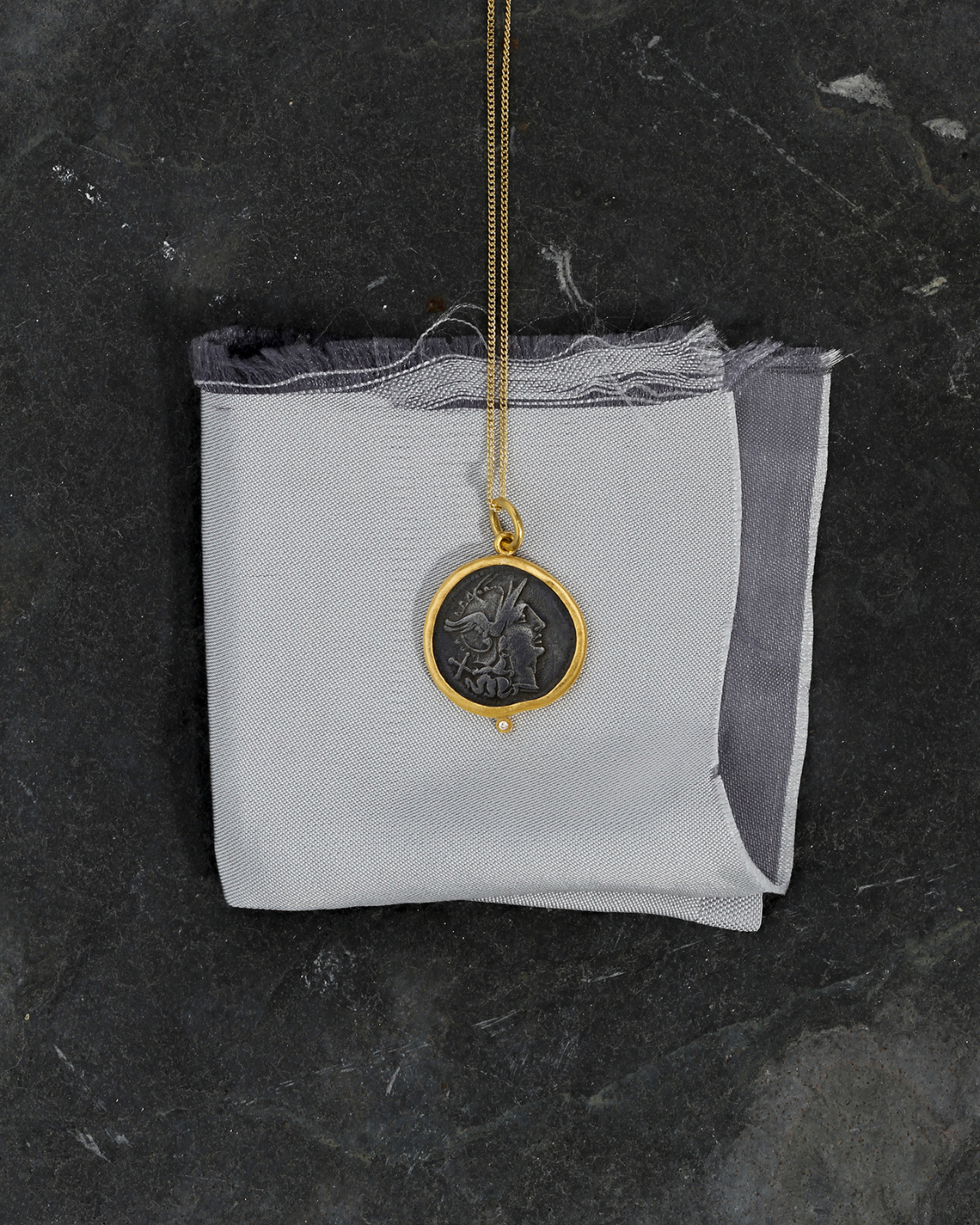 Temple of the Sun Victory Necklace Diamond Solid Gold