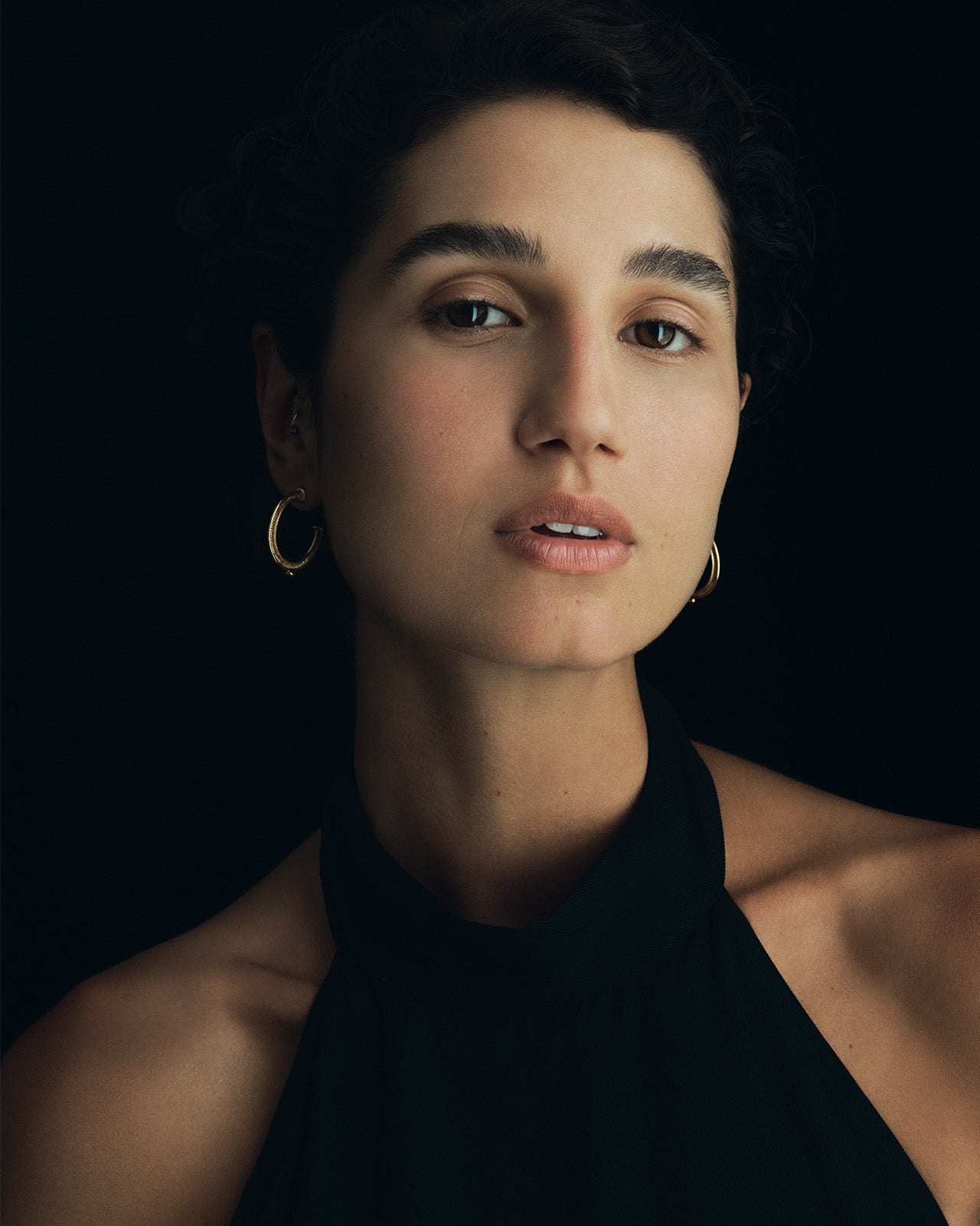 Temple of the Sun Vulcan Hoop Earrings Gold Vermeil