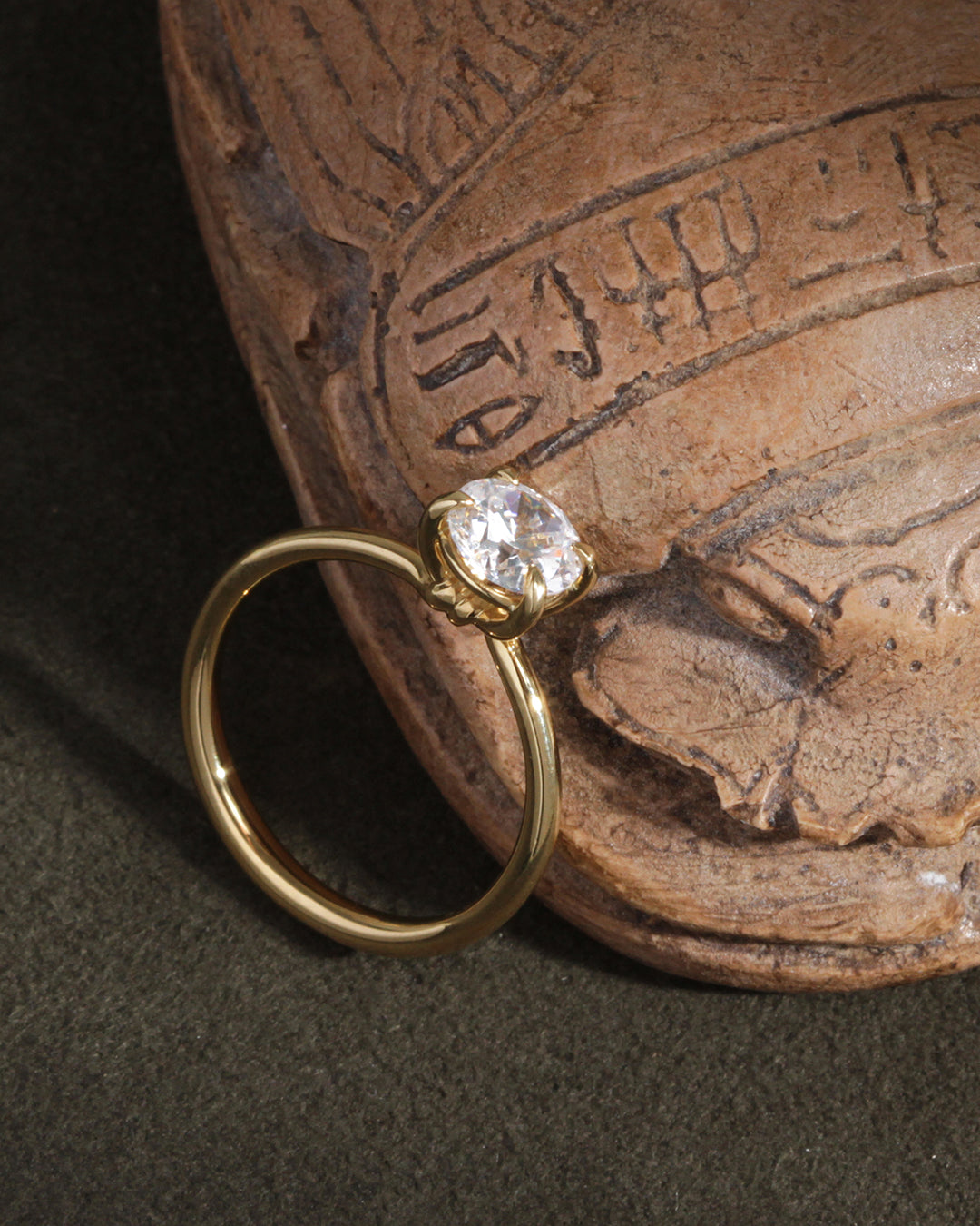 Temple of the Sun Adama Brilliant Solitaire Ring Diamond Solid Gold