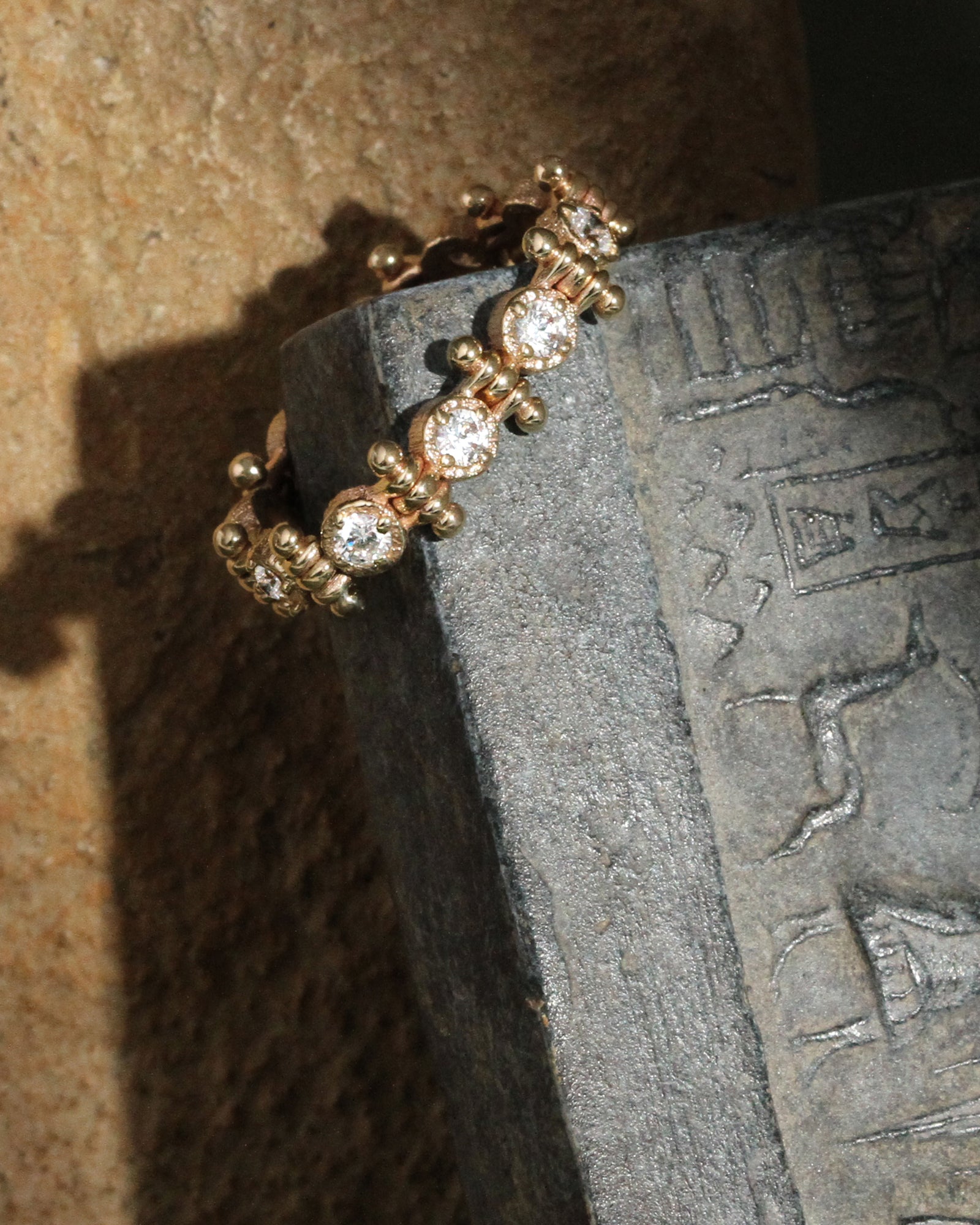 Temple of the Sun Asteria Infinity Diamond Ring Solid Gold