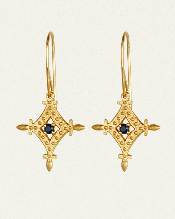 yellow gold 18 k Blue Sapphire Earring Studs at Rs 30000/pair in Surat |  ID: 2851279015148