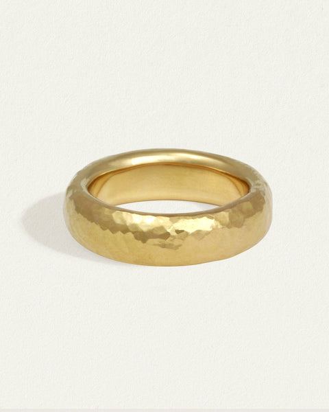Hammered 14k gold ring sales