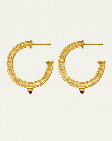 Temple of the Sun Vulcan Hoop Earrings Gold