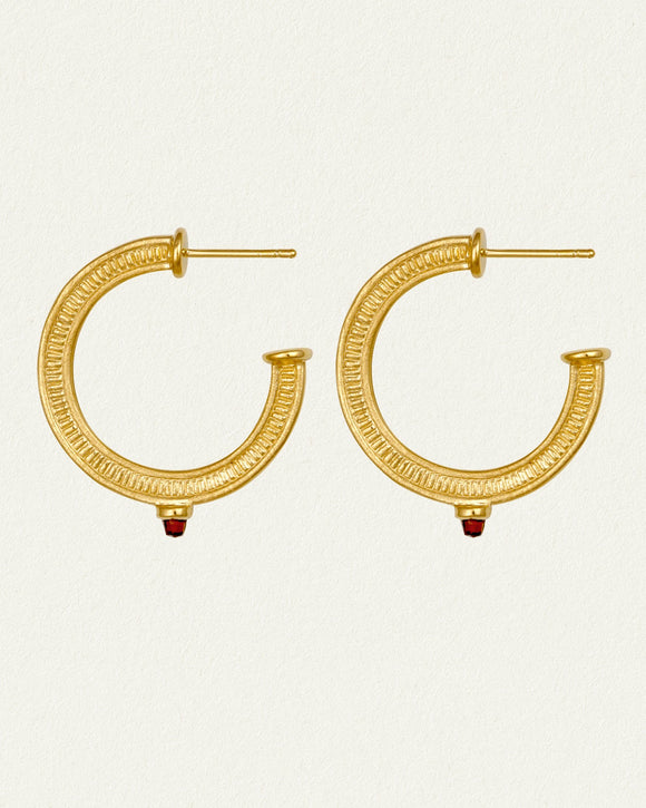 Temple of the Sun Vulcan Hoop Earrings Gold